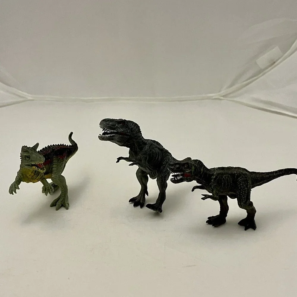 Lot Of 21 Various Plastic Dinosaur Figures Colorful Tyrannosaurus Stegosaurus
